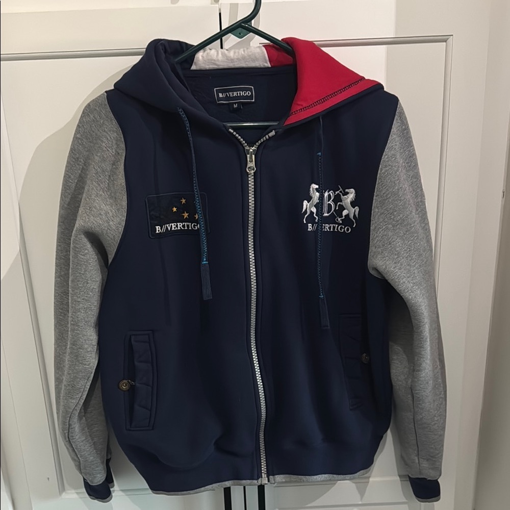 B Vertigo Navy and Gray Hoodie